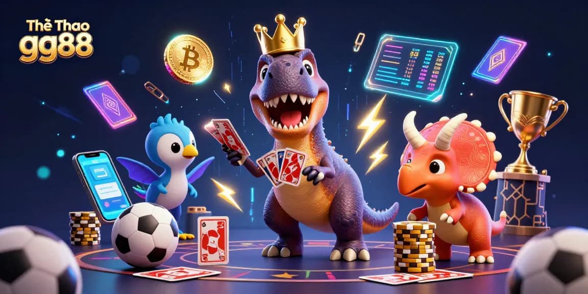 Engaging Thể Thao gg88 scene with iconic characters, sports betting elements, and vibrant details.
