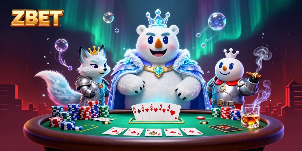 Experience thrilling gameplay at ZBET with a stunning 3D casino illustration featuring vibrant poker dynamics.