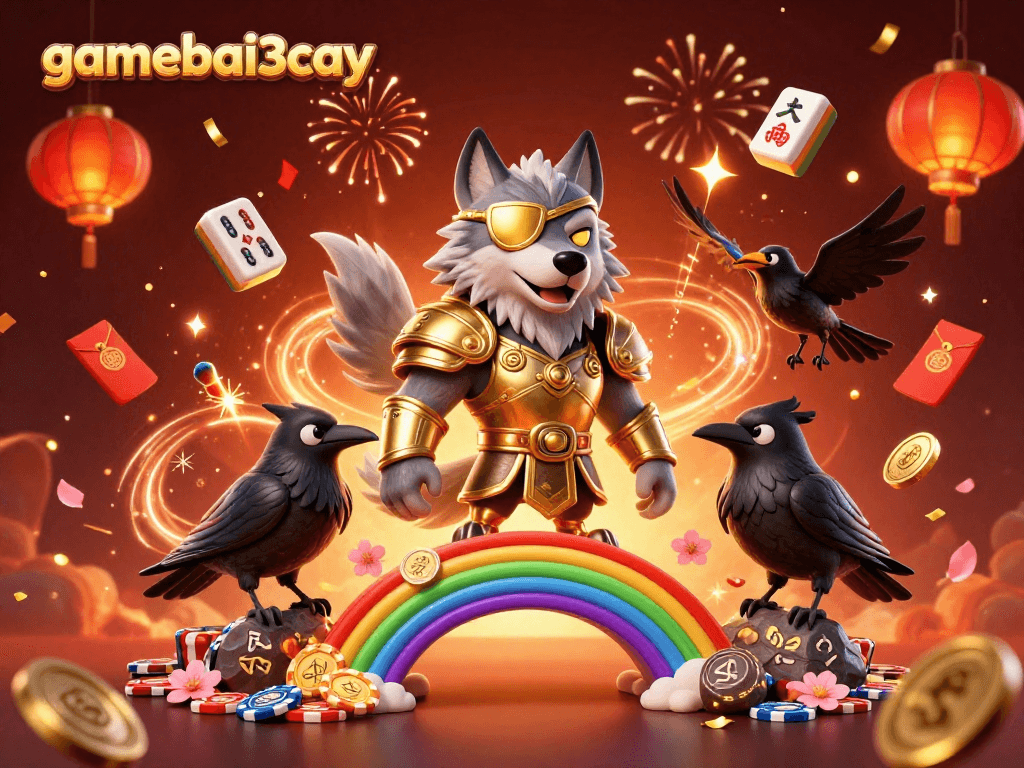 Experience thrilling gaming with gamebai3cay, featuring Norse mythology characters amid festive casino elements.