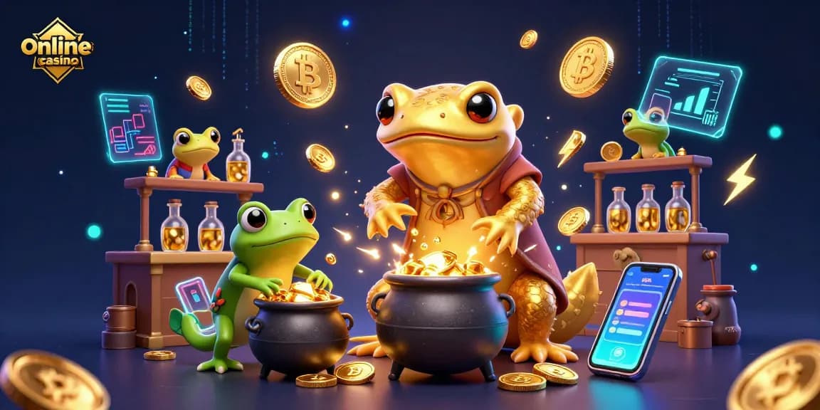 Engage in a thrilling online casino adventure with our dynamic illustration of gold transmutation!