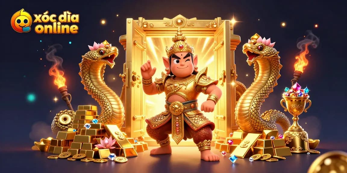 Play xóc đĩa online with vibrant 3D characters and stunning gems in this extravagant casino scene.