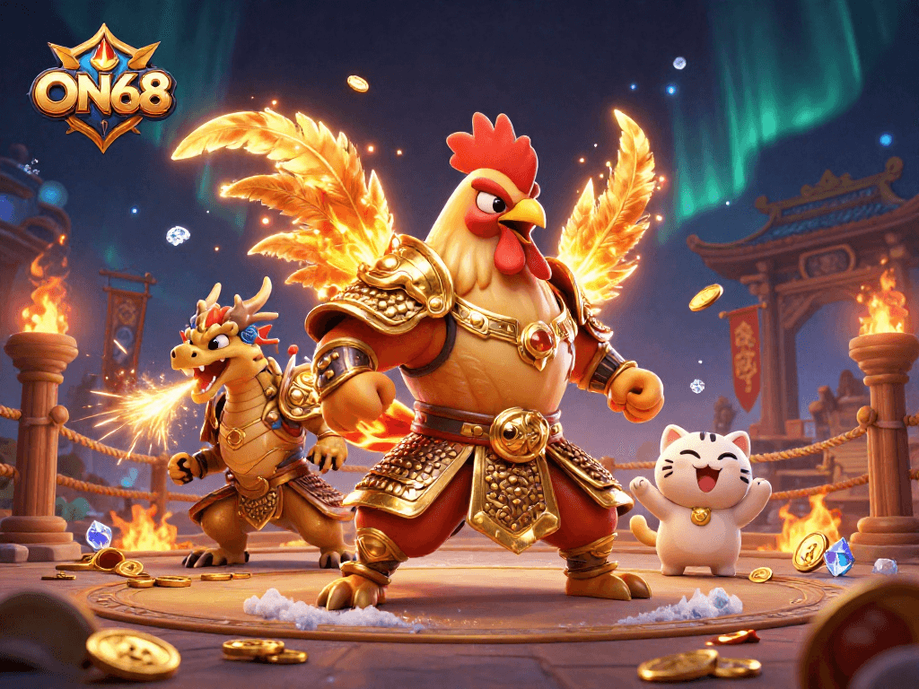 Engage in thrilling battles at ON68's dynamic gaming arena with fighting characters.
