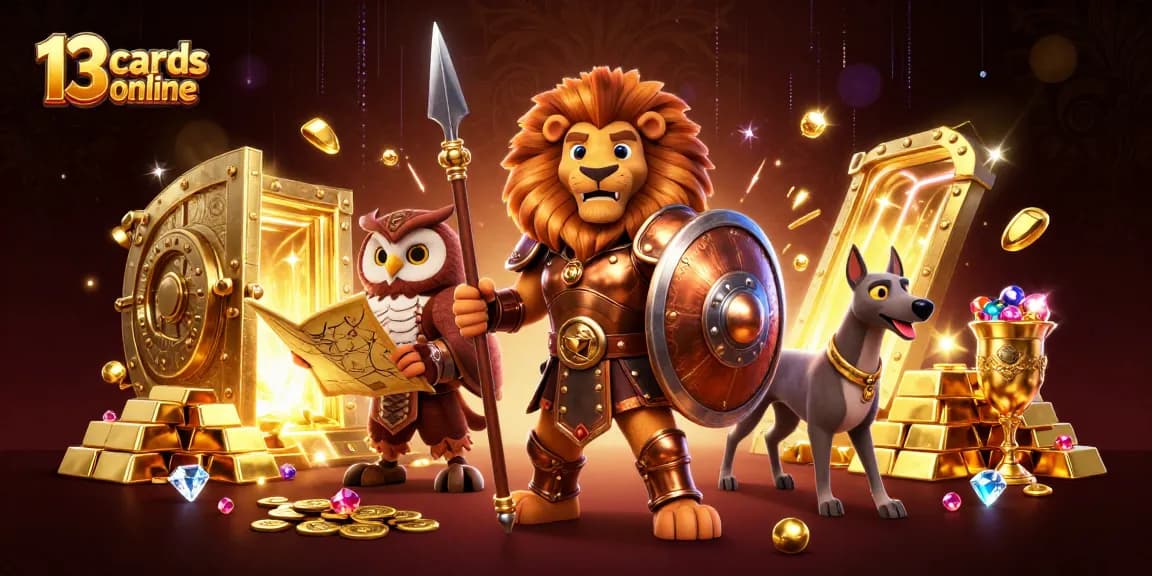 Join the action in 13 cards online, mastering strategy with rich visuals of treasure and characters.