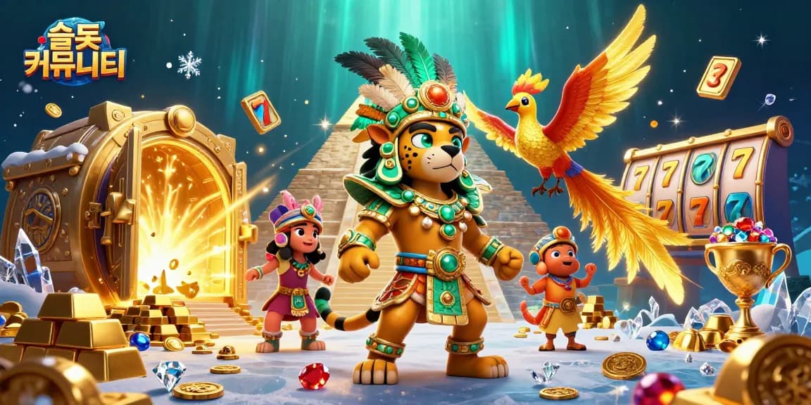Engaging slots community experience symbolized with vibrant 3D characters and dynamic casino elements.