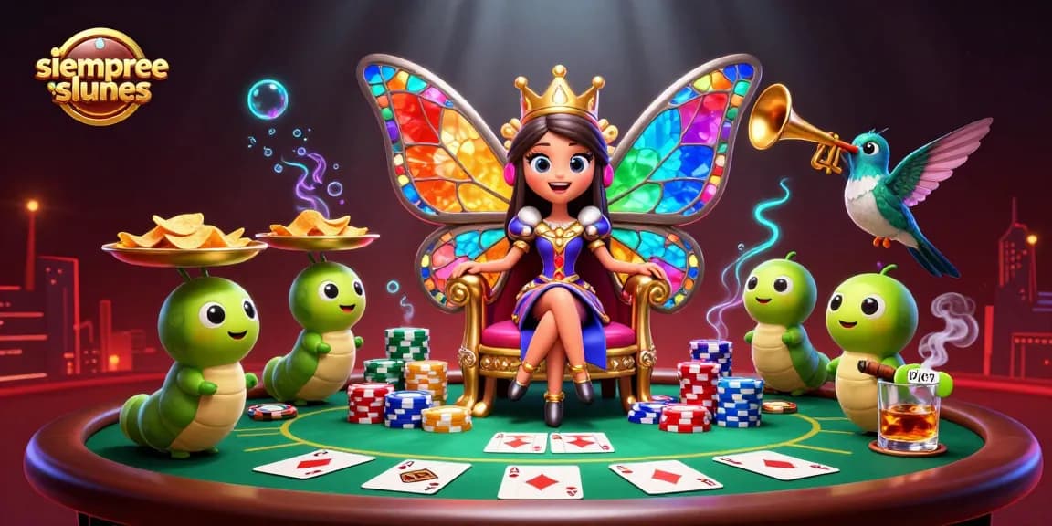 Engage in thrilling gaming action at siempreeslunes with colorful casino elements and vibrant characters.