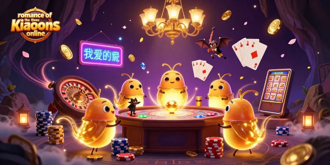 Experience the thrill of romance of the three kingdoms online with vibrant casino elements lighting up the scene.