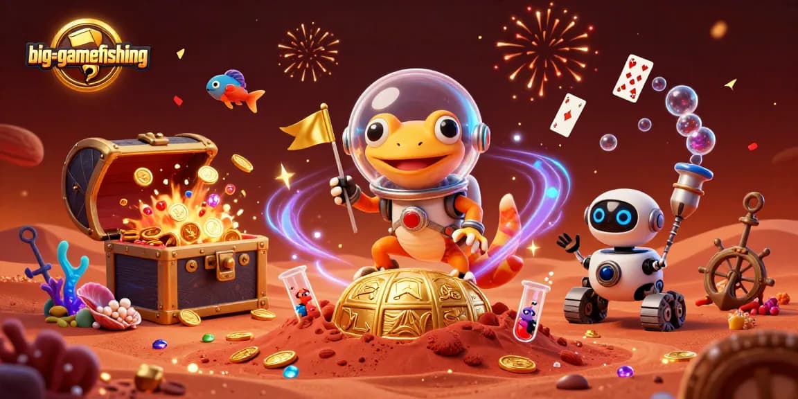 Join the big-gamefishing adventure with Martian gecko in a galactic casino treasure hunt