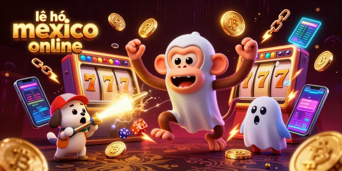 Lễ hội Mexico online vibrant slot game scene with a playful monkey and curious puppy discovering bonuses.