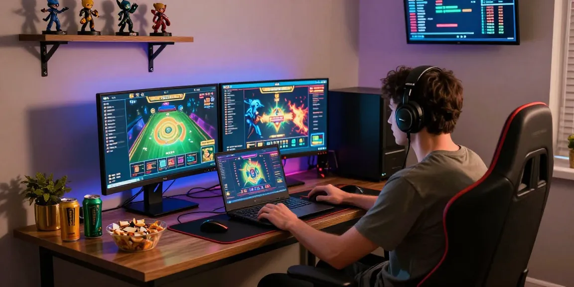 Gamer immersed in Đăng Ký F168 online casino experience in vibrant gaming room