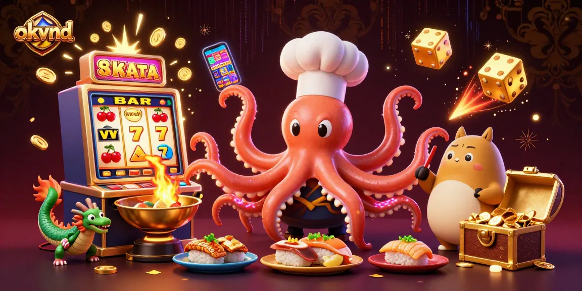 Experience thrilling gameplay at okvnd with a dynamic 3D casino scene showcasing exciting games and giant slots.