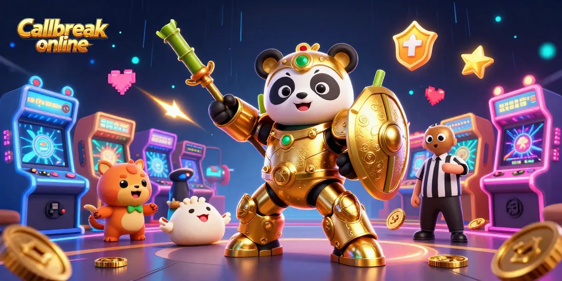 Engage in thrilling action with Callbreak online in this vibrant 3D animated scene.