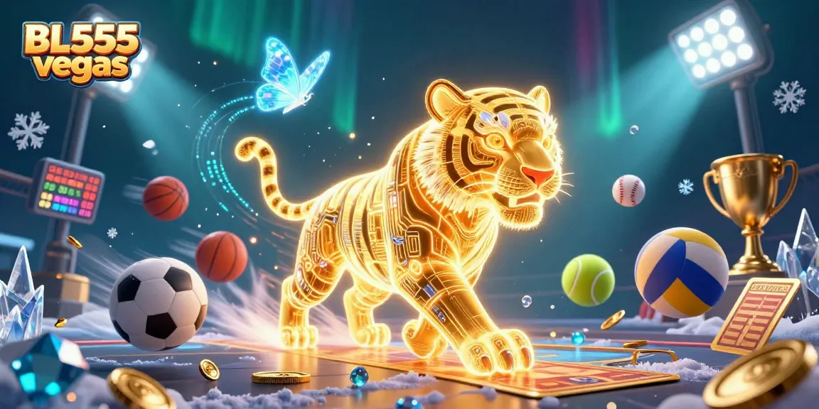 Experience the excitement of BL555 vegas with vibrant gaming elements and dynamic visuals in this 3D casino scene.