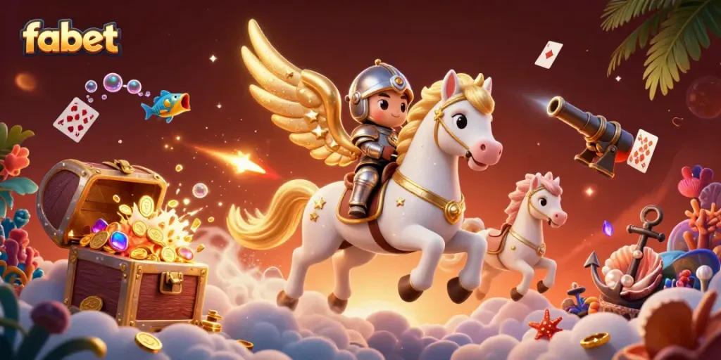 Experience epic wins with fabet's celestial gaming adventure featuring a magical horse.