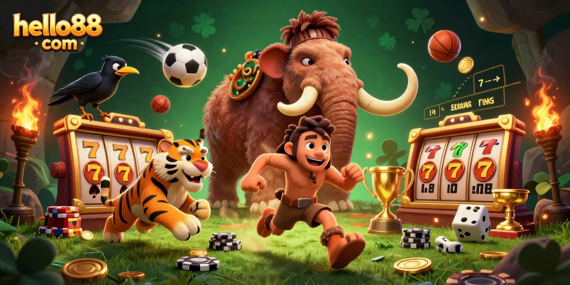 Experience thrilling gaming moments at hello88 com with our animated prehistoric casino featuring unique characters and dynamic elements.