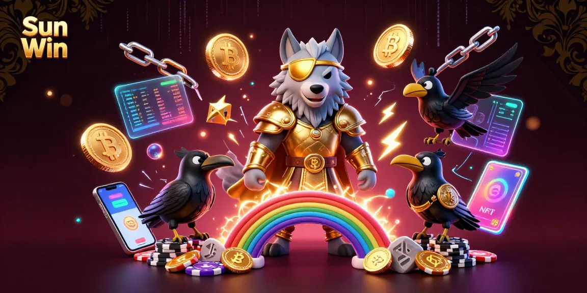 Sun Win platform gaming experience featuring Odin and ravens in a vibrant casino scene.