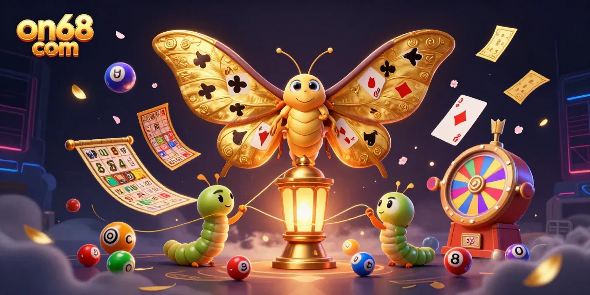 Engage in thrilling wins at on68 com with vibrant lottery balls and golden casino symbols.