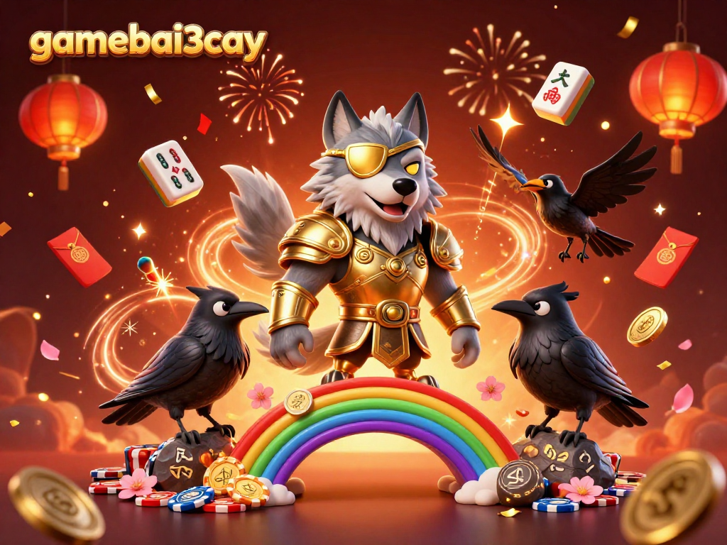 Experience thrilling gaming with gamebai3cay, featuring Norse mythology characters amid festive casino elements.