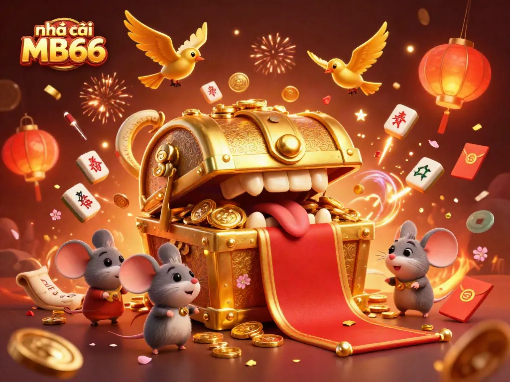 Engage with nhà cái MB66's vibrant casino scene, featuring treasure and festive elements.
