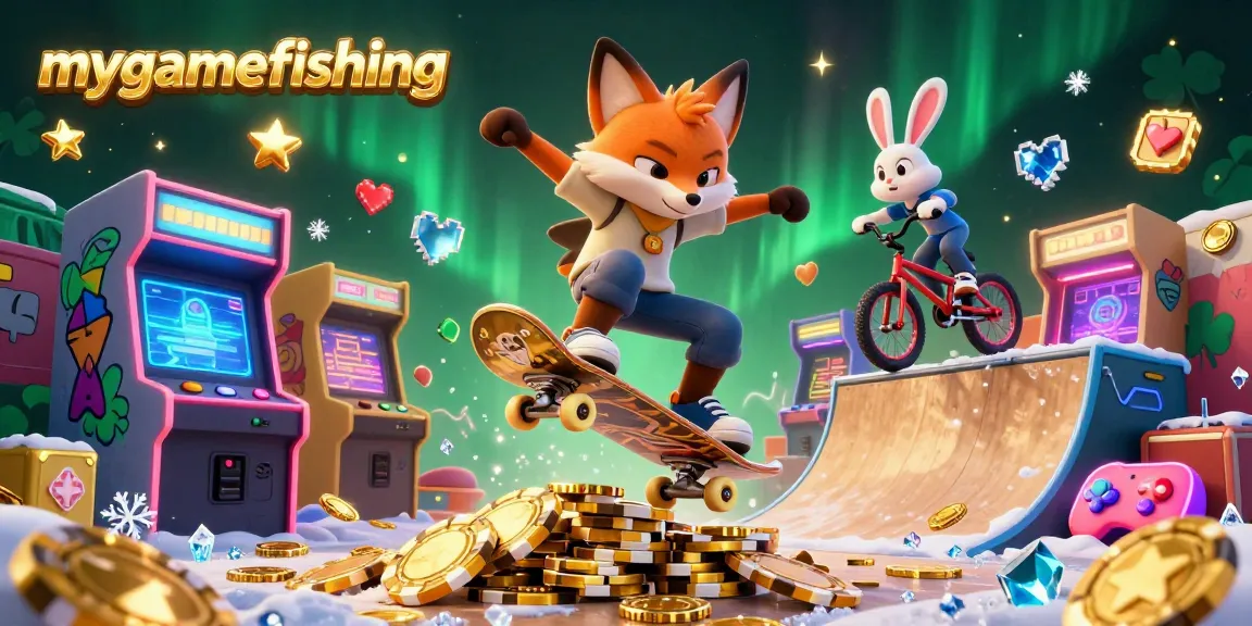 Engage with mygamefishing by winning big with vibrant gaming and casino elements featuring dynamic characters.