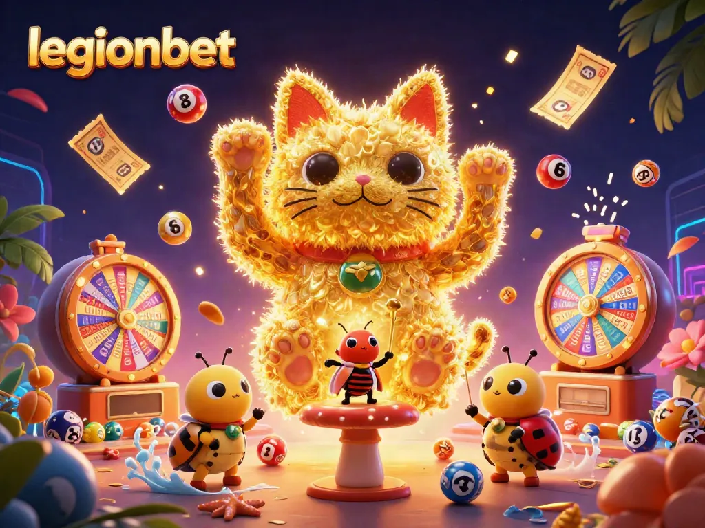 Engage with legionbet through this captivating lucky cat scene, bursting with casino energy.