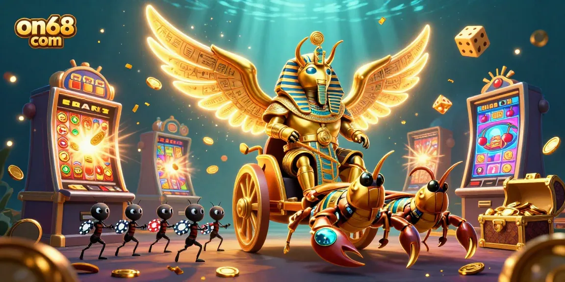 Experience big wins and thrilling gameplay at on68 com with our dynamic casino illustration.