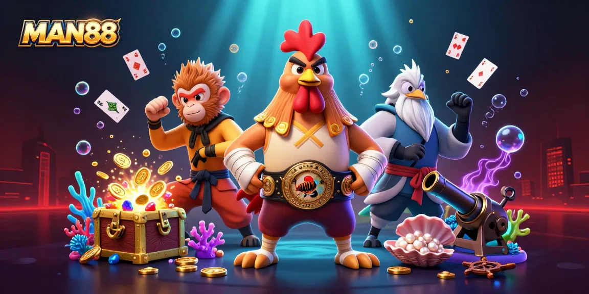 Engage with MAN88 to unleash vibrant casino thrill featuring unique characters and exciting game elements.