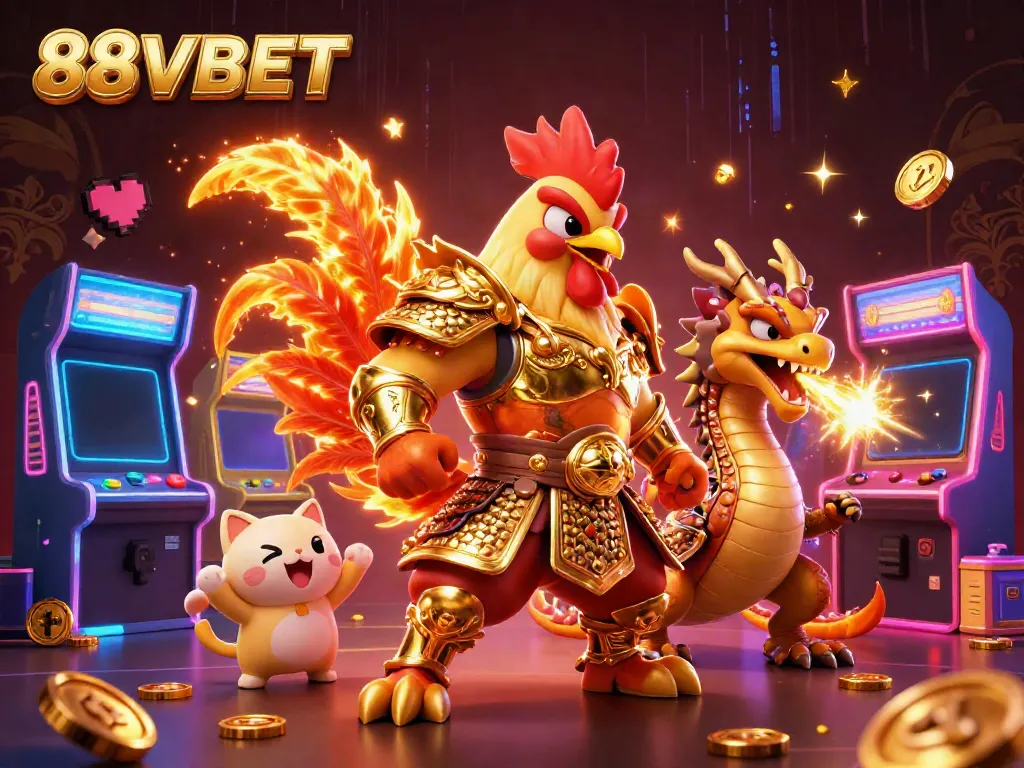 Experience thrilling gaming action at 88VBET with our dazzling casino characters and vibrant game elements.