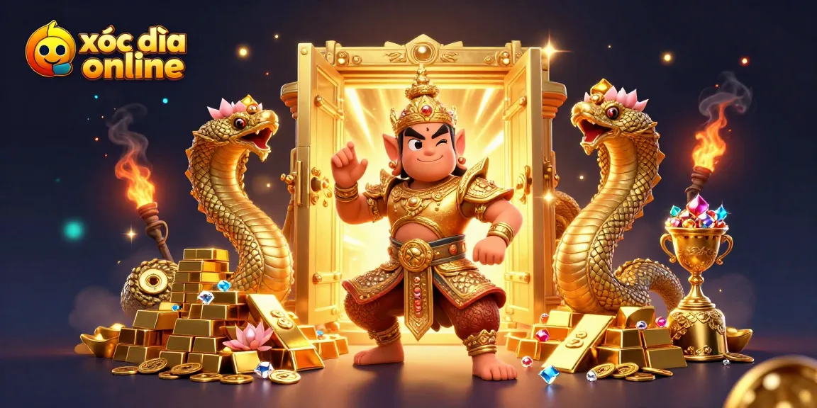 Play xóc đĩa online with vibrant 3D characters and stunning gems in this extravagant casino scene.