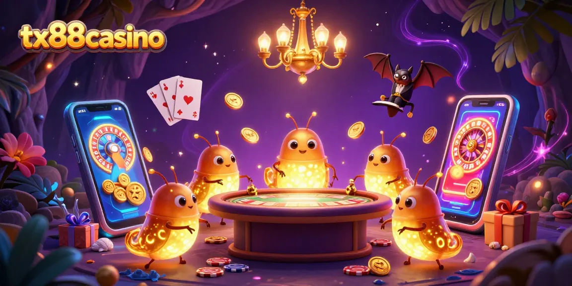Experience exhilarating gameplay at tx88casino with vibrant glowing glowworms illuminating the casino’s excitement.