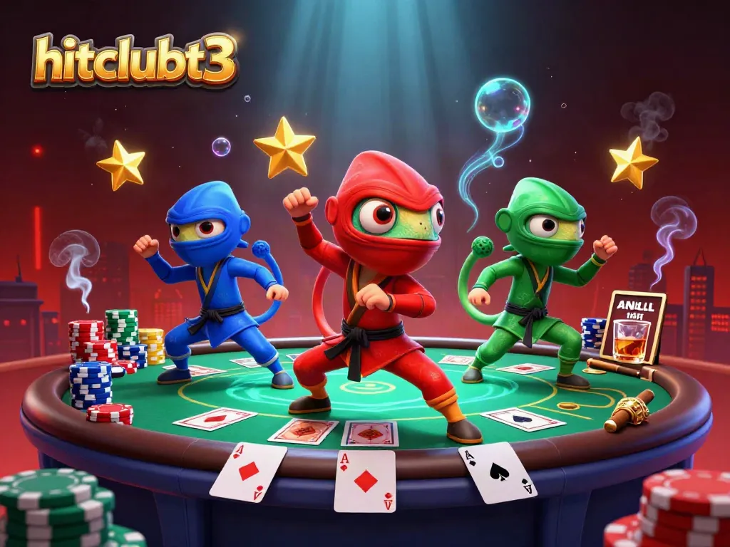 Experience the dynamic gameplay of hitclubt3 with thrilling poker elements featuring chameleon ninjas.
