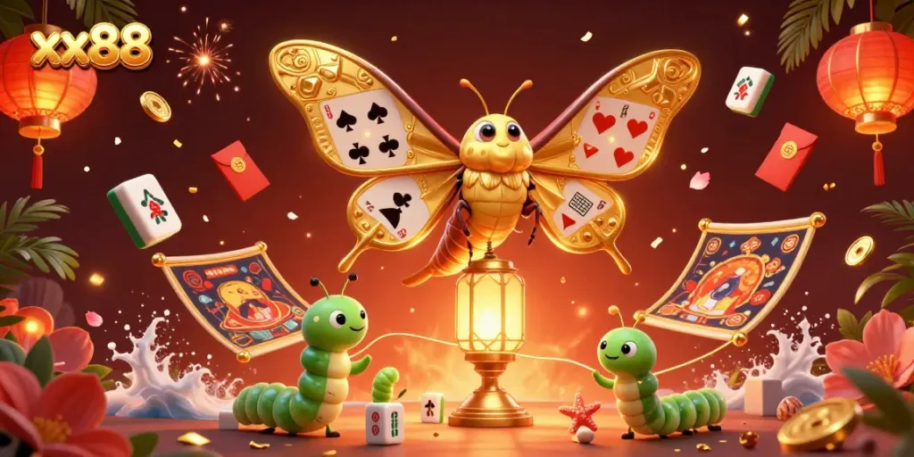 Play thrilling casino games at xx88, featuring spectacular 3D elements in an enchanting scene.