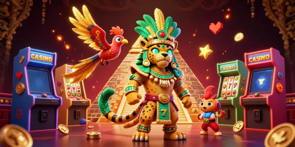 Engage with the stunning CASINO scene showcasing rich symbols and colorful game elements.