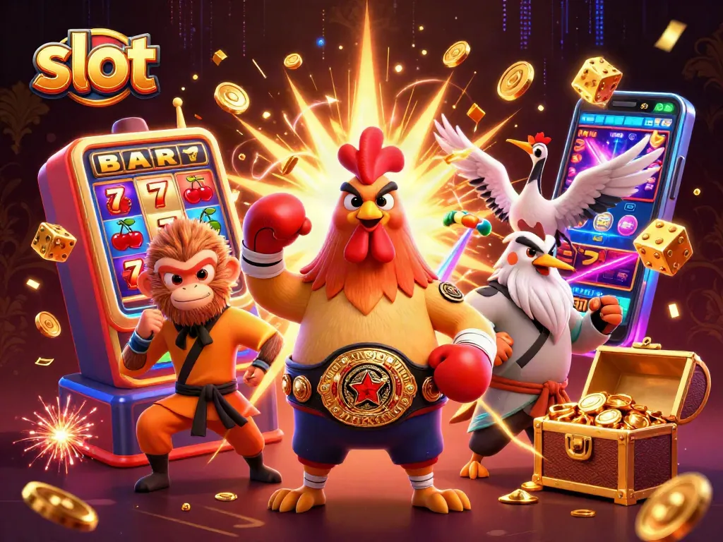 Experience the excitement of slots with vibrant characters and a jackpot explosion!