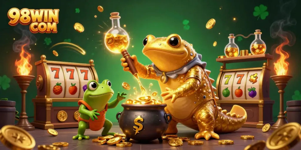 Engage with thrilling gaming action at 98WIN COM featuring a vibrant alchemist scene.