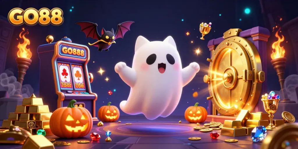 Engage with GO88’s thrilling casino adventures amidst glowing treasures and enchanting characters.