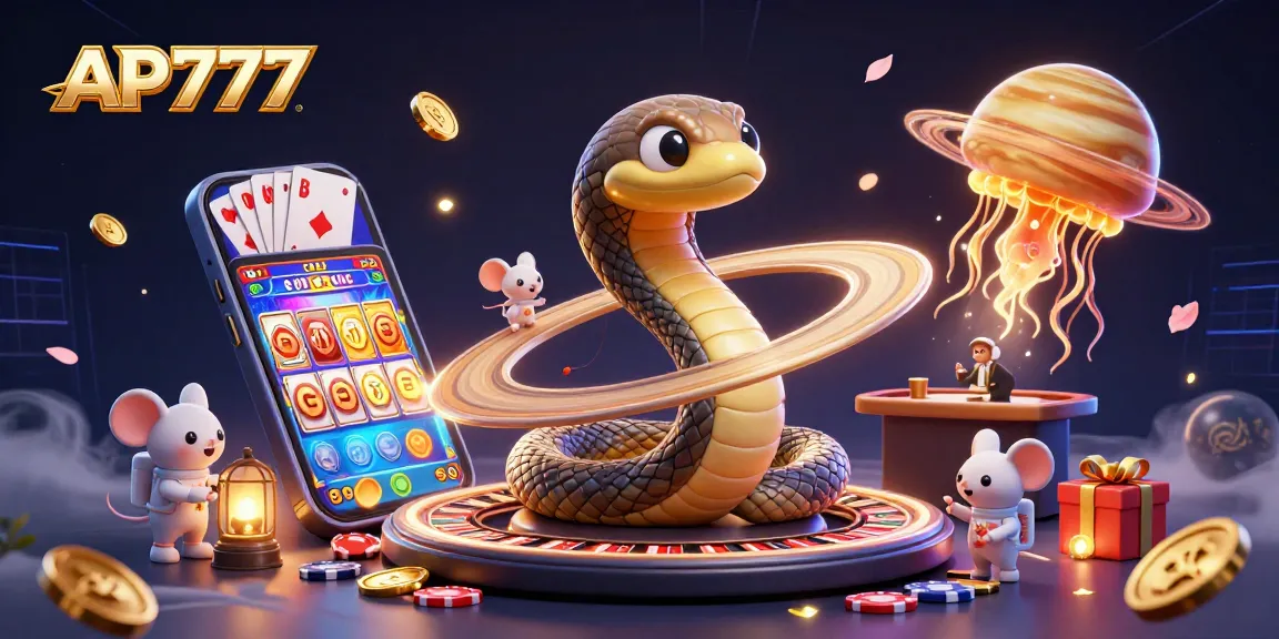 Engage in thrilling betting adventures at AP777 with vibrant casino elements and dynamic characters.