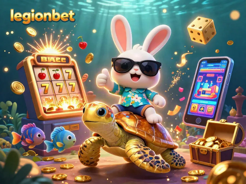 Play big at legionbet casino with a vibrant illustration featuring fun characters and dynamic gaming elements.
