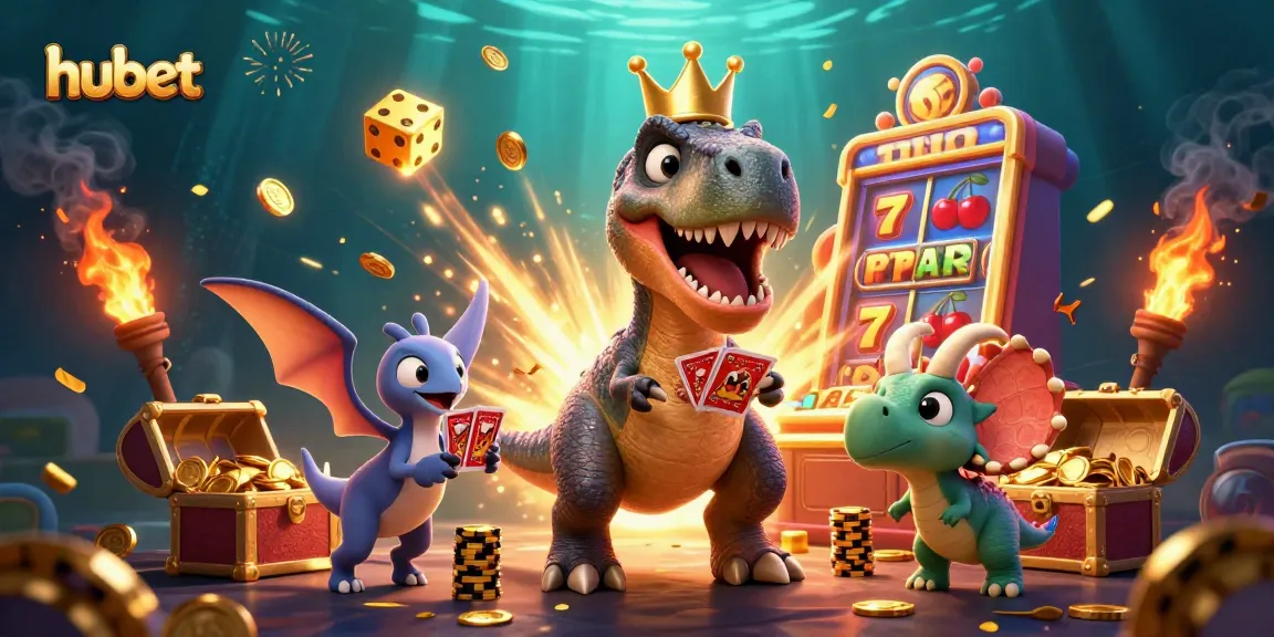 Experience the thrill of winning with hubet in this 3D casino scene featuring vibrant characters and dynamic gaming elements.