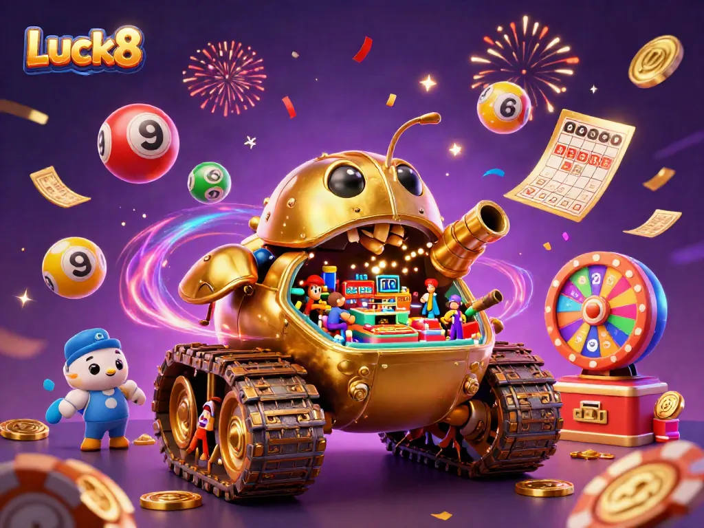 Experience thrilling wins with the animated golden beetle tank casino setup at Luck8, a lively digital gambling environment.