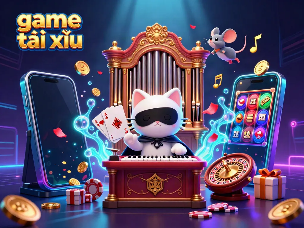 Experience game tài xỉu with a mesmerizing 3D illustration featuring extravagant casino elements.