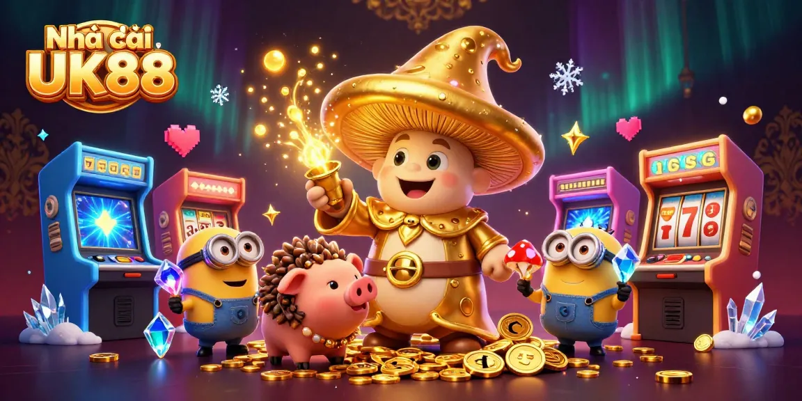 Winning at Nhà cái UK88 through magical themes of luck and treasure in a vibrant casino setting.