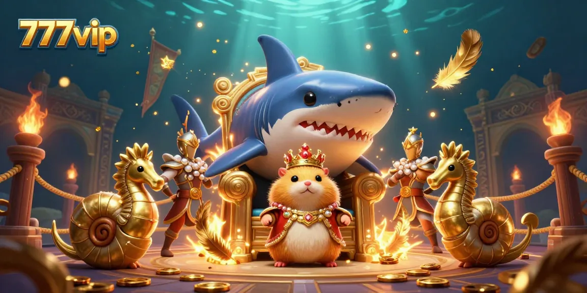 Experience thrilling gameplay with 777vip as a golden hamster king reigns over a vibrant casino kingdom.