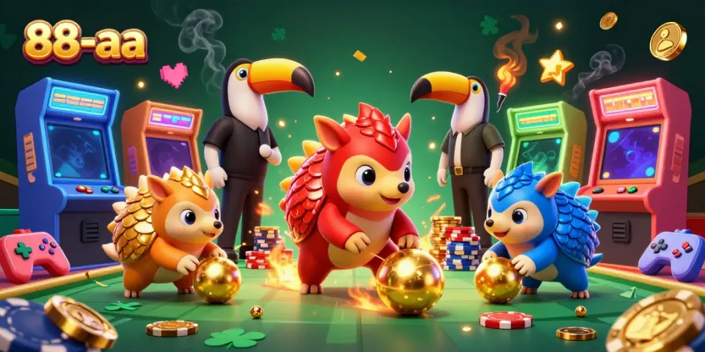 Experience the excitement of casino gaming with 88-aa, featuring pangolins in a thrilling game scenario.