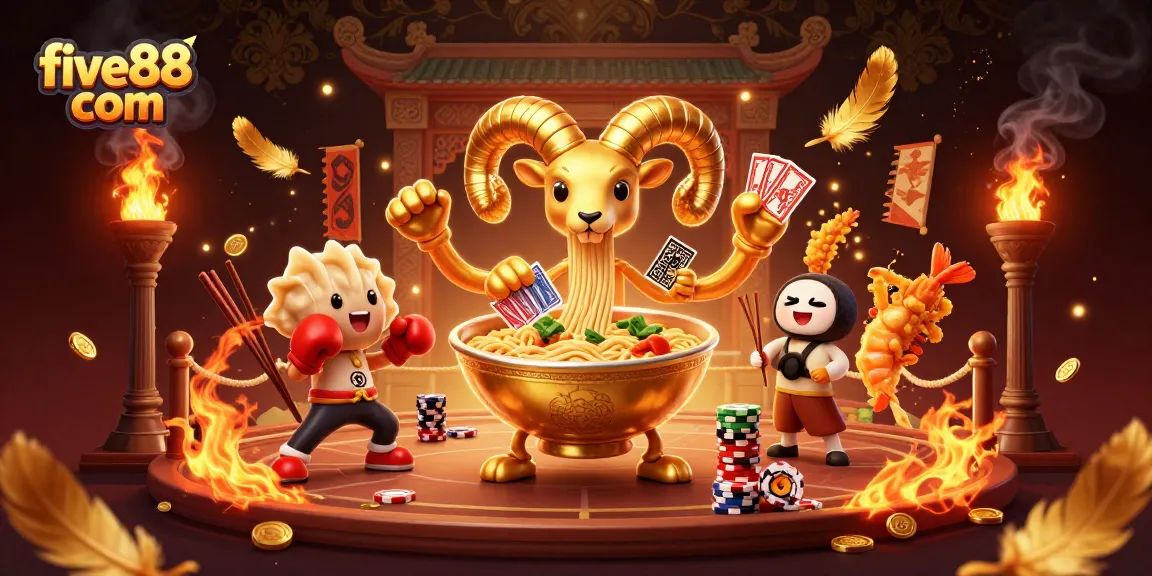 Experience the excitement of five88 com with a vibrant 3D casino scene featuring playful characters and dynamic elements.