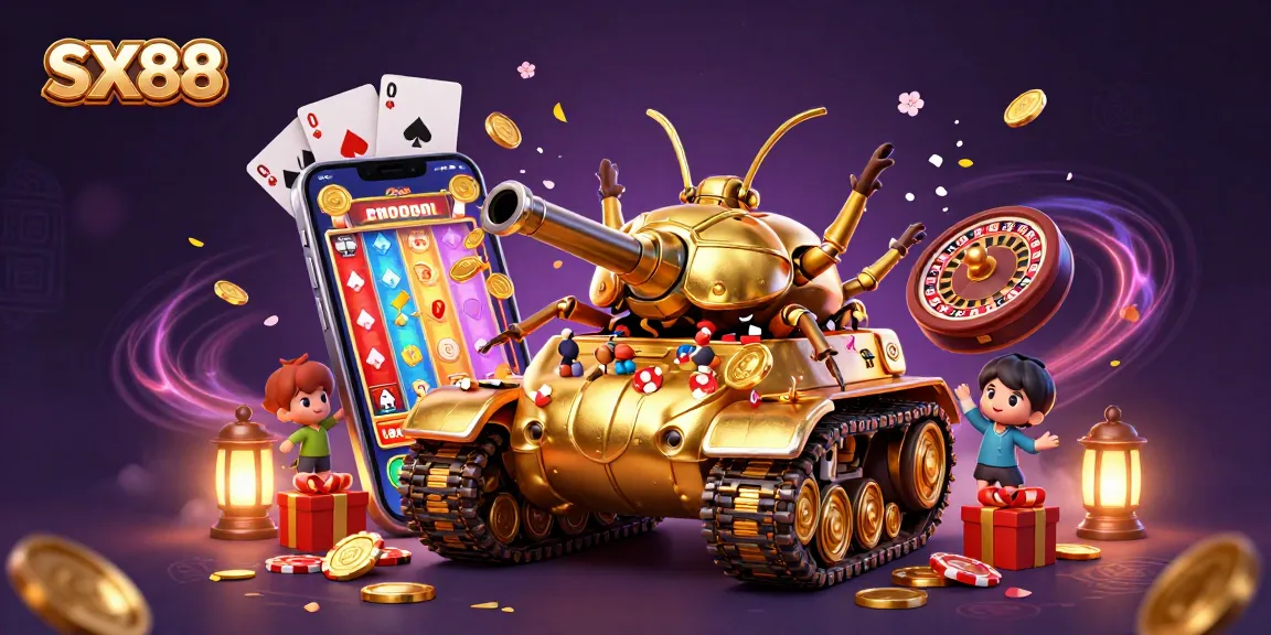 SX88 offers an exciting miniature casino experience within a massive golden beetle tank