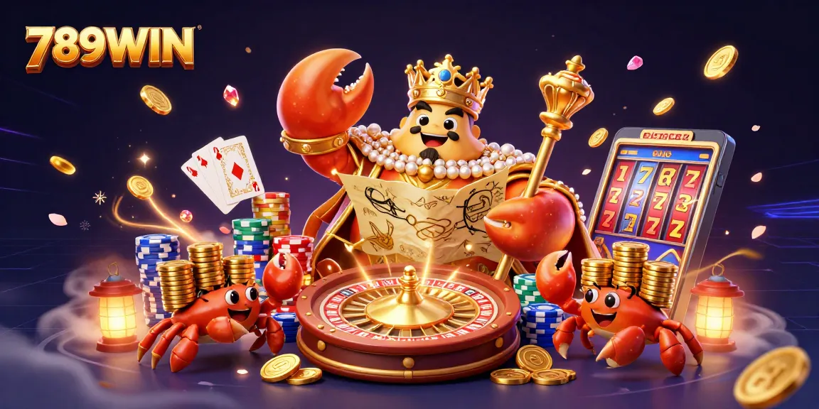 Win big at 789WIN with a vibrant scene showcasing exclusive treasures and gaming excitement.