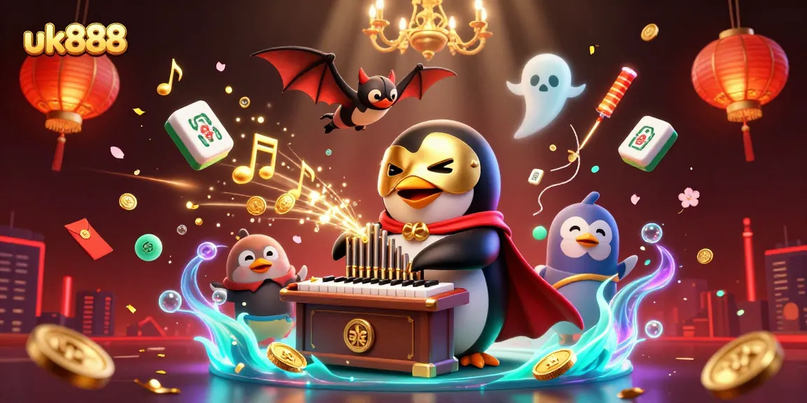 Experience exciting gameplay at uk888 with a vibrant casino scene featuring animated characters and festive elements.