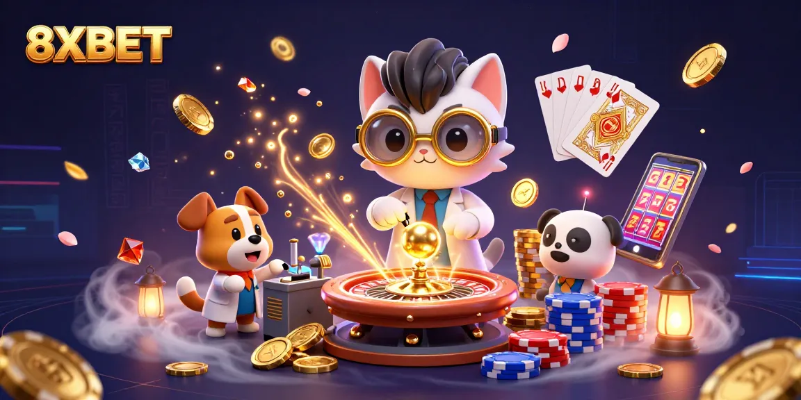 Experience exciting gameplay at 8XBET with vibrant casino elements and dynamic characters.