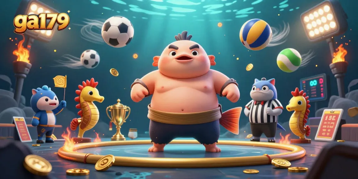 Engage with ga179 as the fugu and referee bring vibrant underwater gaming alive.