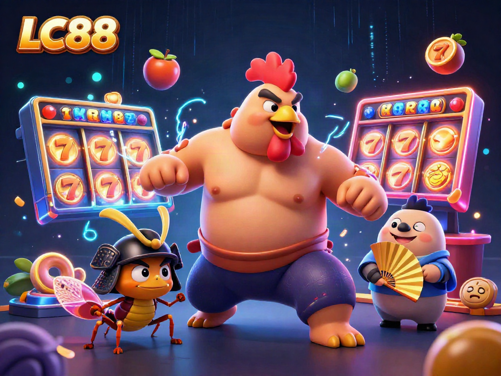 Engage with LC88's thrilling slot experience featuring powerful characters and vibrant game elements.